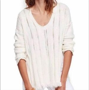 Free People Ocean Drive Distressed Pull Over Sweater